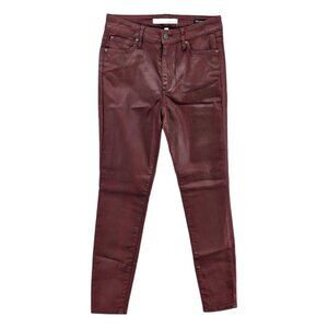 Ella Moss High Rise Skinny Ankle Jeans Womens Burgundy Coated Denim Size 27